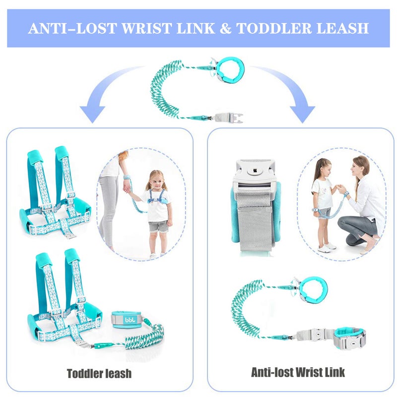 WSZCML Toddler Leash For Walking  Toddler Safety Harnesses Leashes  Safety Harness With Lock For Kids  Anti Lost Wrist Link For Toddlers  Upgrade With Reflective Tape Liner(6.5Ft)For Kids - Image 2