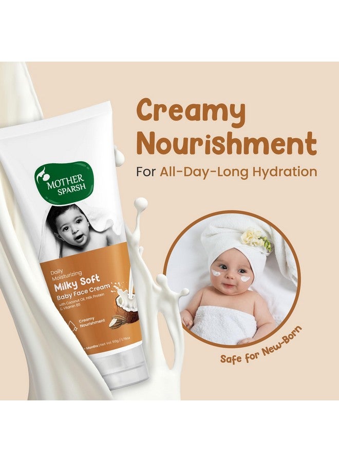 موذر سبارش كريم وجه ناعم حليبي للأطفال | كريم مرطب يومي للوجه للأطفال بزيت جوز الهند وبروتين الحليب وفيتامين ب5 | كريم أطفال غير لاصق يمنع الجفاف - (50 جرام) - Image 2