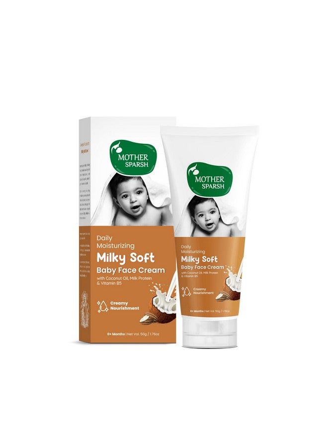 موذر سبارش كريم وجه ناعم حليبي للأطفال | كريم مرطب يومي للوجه للأطفال بزيت جوز الهند وبروتين الحليب وفيتامين ب5 | كريم أطفال غير لاصق يمنع الجفاف - (50 جرام) - Image 1