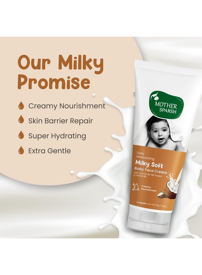 موذر سبارش كريم وجه ناعم حليبي للأطفال | كريم مرطب يومي للوجه للأطفال بزيت جوز الهند وبروتين الحليب وفيتامين ب5 | كريم أطفال غير لاصق يمنع الجفاف - (50 جرام) - Image 4