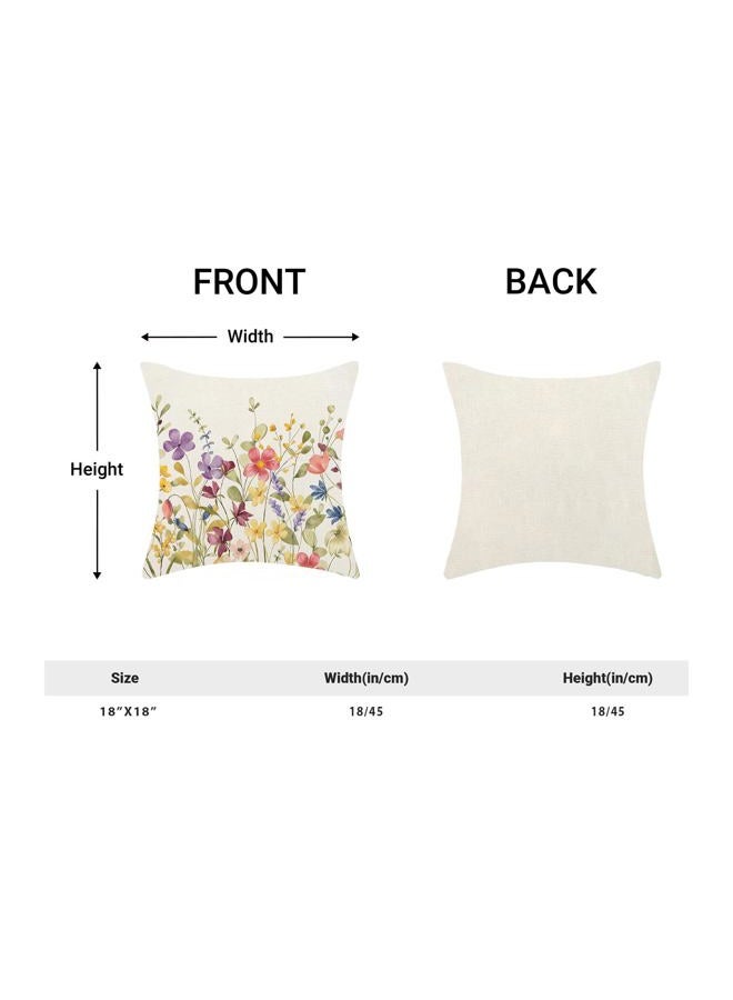 AEIOAE Spring Pillow Covers 18x18 Inch Set of 2, Colorful Wild Flower Leaves Plant Throw Pillows Case,Seasonal Floral Outdoor Decorative Farmhouse Decor Cushion Covers for Home Sofa Bed Couch - Image 5