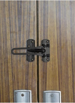 KASTWAVE Home Security Door Lock Swing Bar Lock-Door Guard for Kids, DEFINO Hinged Swing-in Doors, Home and Hotel Door Latch, Thicken Solid Zinc Alloy Reinforcement Lock (Color: Black), 2 Pack  - Image 3
