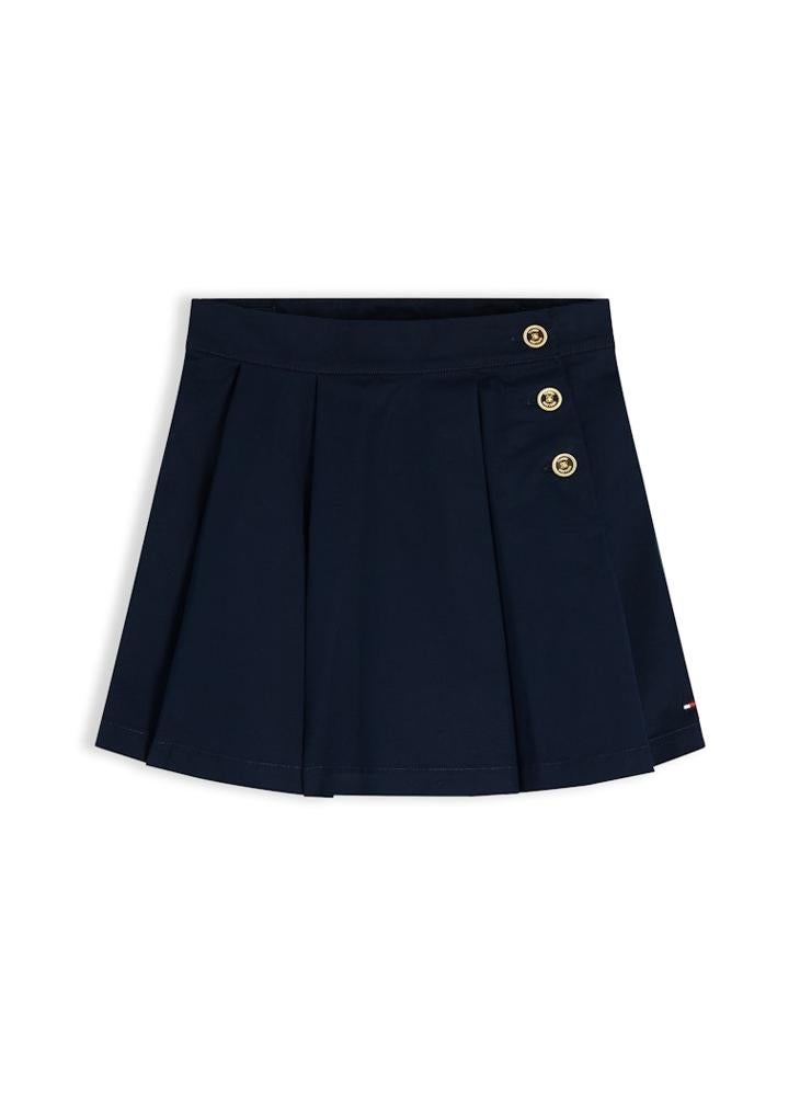 TOMMY HILFIGER Gold-Tone Button Pleated Skirt - Image 5