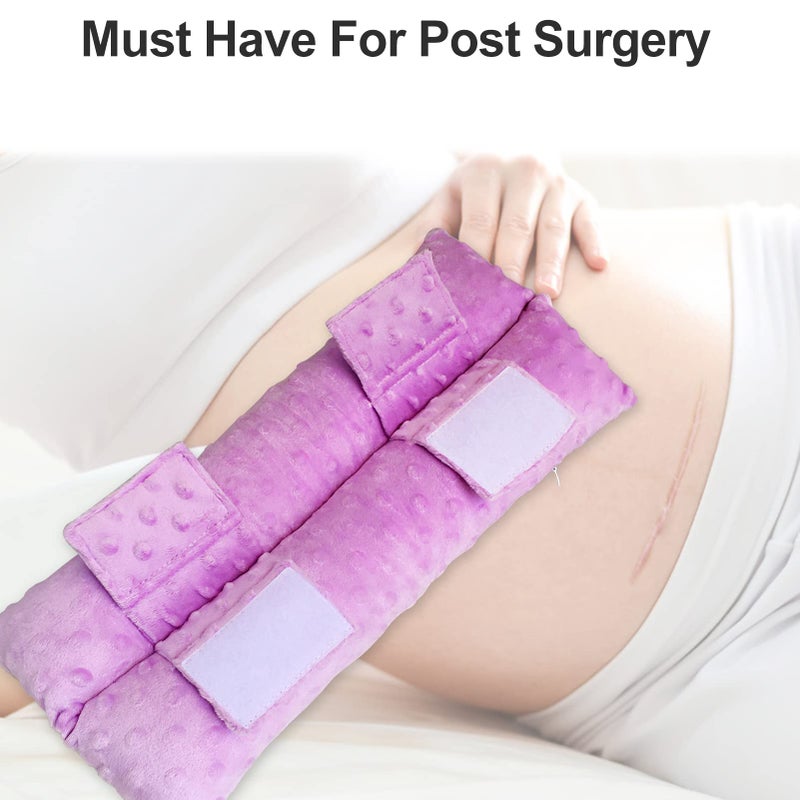 D. Cozy Hysterectomy Pillow Tummy Tuck Seatbelt Pillows With Pocket For Ice Pack Post Abdominal Surgery Comfort Cushion Belly Incision Recovery Gifts Women Patients Lavender - Image 5
