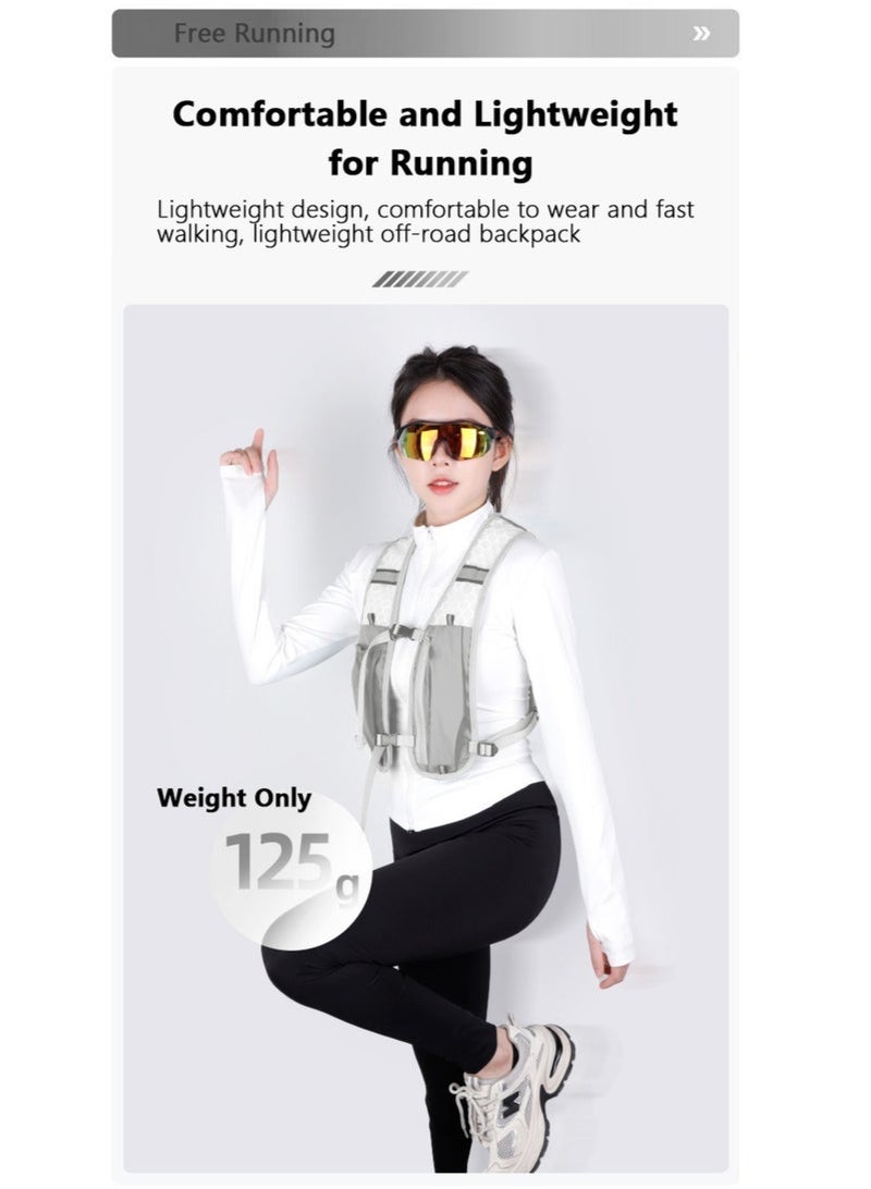 سترة ترطيب قابلة للتنفس للجري، حقائب ظهر خفيفة الوزن عاكسة للجري مع زجاجة مياه ناعمة سعة 500 مل، سترة ترطيب قابلة للتعديل لسباق الماراثون والجري وركوب الدراجات والمشي لمسافات طويلة والتسلق - Image 4