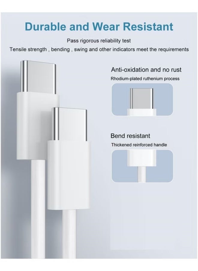 شاحن iPhone 15 Pro Max بمنفذ USB C بقوة 35 وات مع سلك شحن سريع iPhone بطول 1 متر من النوع C إلى C لـ 15 Pro max/15 Pro/15 plus/15 وSamsung S24 وجميع الهواتف المحمولة / الأجهزة اللوحية المزودة بمنفذ USB C - Image 4