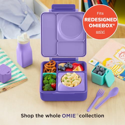 Omie OmieBox Reusable Silicone Water Bottle - 8.7 oz, Straw Top, BPA-Free & Phthalate-Free, Leak-Proof (Purple) (OmieBox Sold Separately) - Image 5