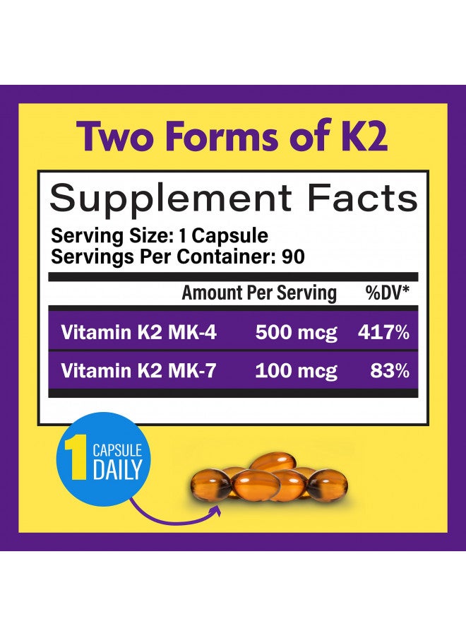 InnovixLabs InnovixLabs Full Spectrum Vitamin K2 with MK-7 and MK-4, All-Trans Bioactive K2, 600 mcg K2 per Pill, Soy & Gluten Free, Non-GMO, 90 Capsules, Supports Healthy Bones & Arteries Vitamin K2 MK7 + MK4 - Image 3