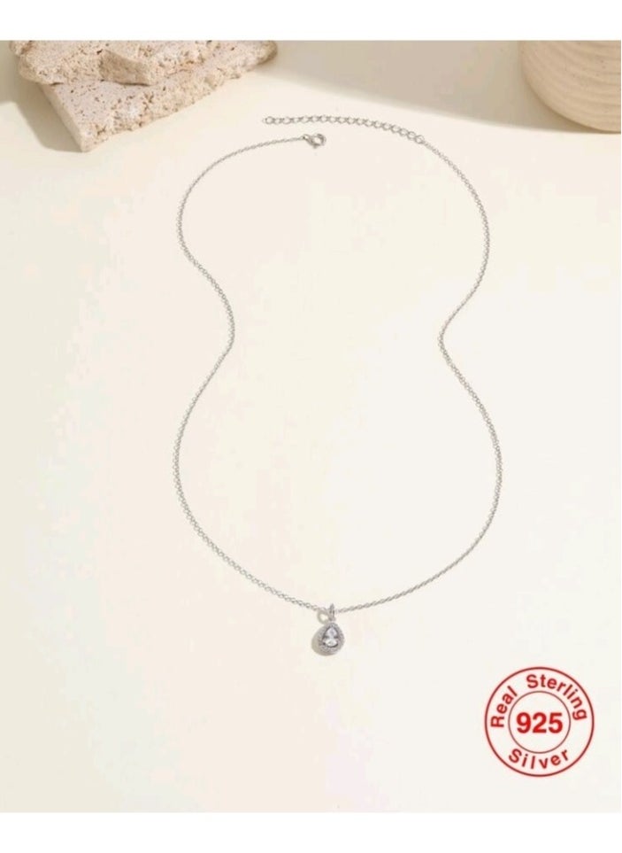 Elegance - Women's Elegant 925 Sterling Silver Necklace - Image 1