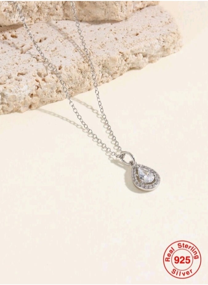 Elegance - Women's Elegant 925 Sterling Silver Necklace - Image 1