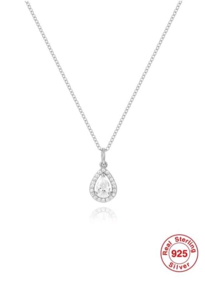 Elegance - Women's Elegant 925 Sterling Silver Necklace - Image 1