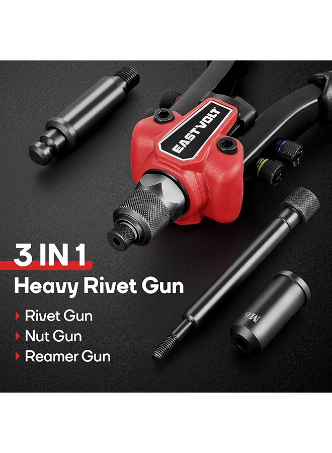 Eastvolt Rivet Nut Tool, 3 In 1 Hand Rivet, Rivet Gun Rivet Nut Tool Reamer 3 In 1 Set, Including 60Pcs Rivet Nuts, 6 Metric & Sae Mandrels And 2 Reaming Mandrels With Carrying Case (Bt-501) - Image 3
