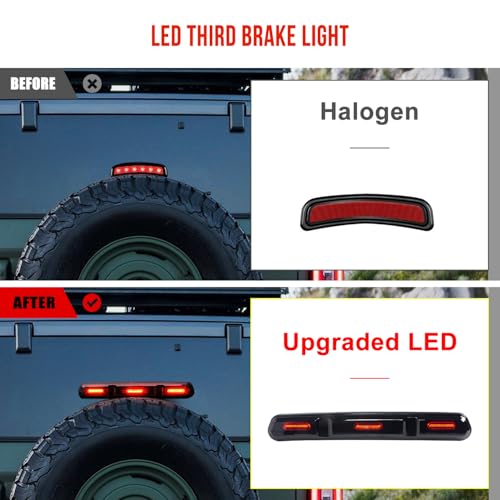 KAKABAS LED Third Brake Light Replacement Compatible with Ford Bronco 2021 2022 2023, High Mount Stop Light, Smoke Lens, Red 3rd Brake Light Cargo Light (Not Fit for Ford Bronco Raptor) - Image 3