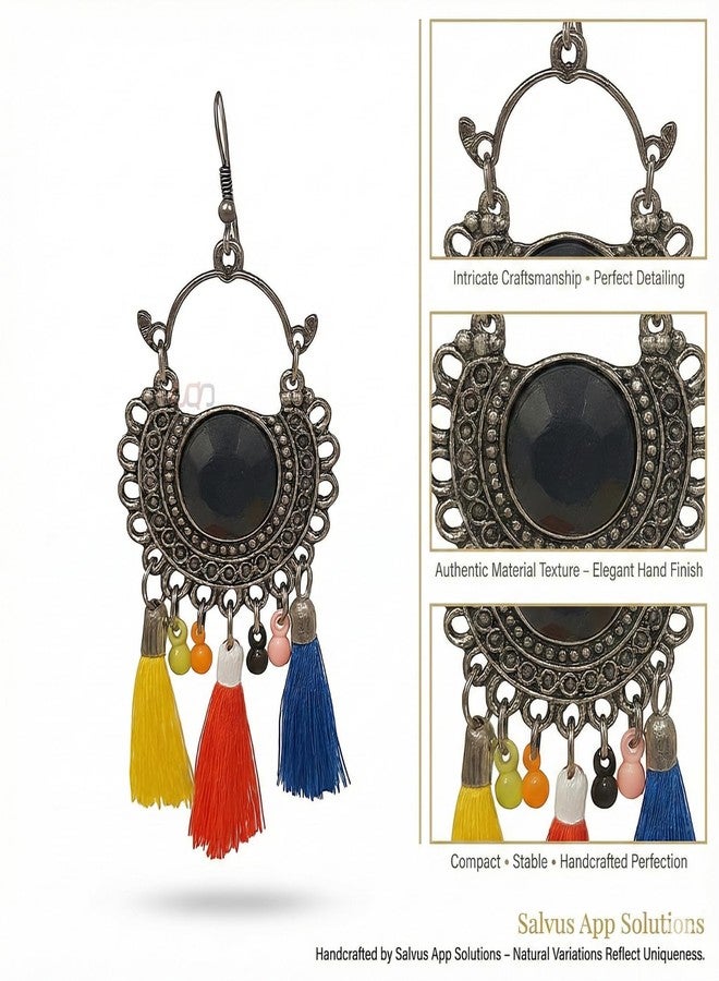 Salvus APP SOLUTIONS Stylish Earrings for Girls - Elevate Your Fashion with Elegance (Multicolor_1x2 Inch) - Image 4