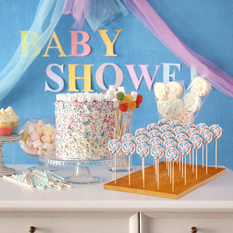 Blulu Wooden Food Skewer Holder Pick Stand and Display Holder Catering Appetizer Fruit Skewer Stand Food Display Rectangular Board with Holes for Catering(11.42 x 7.87 Inch,Rectangle Style) - Image 5