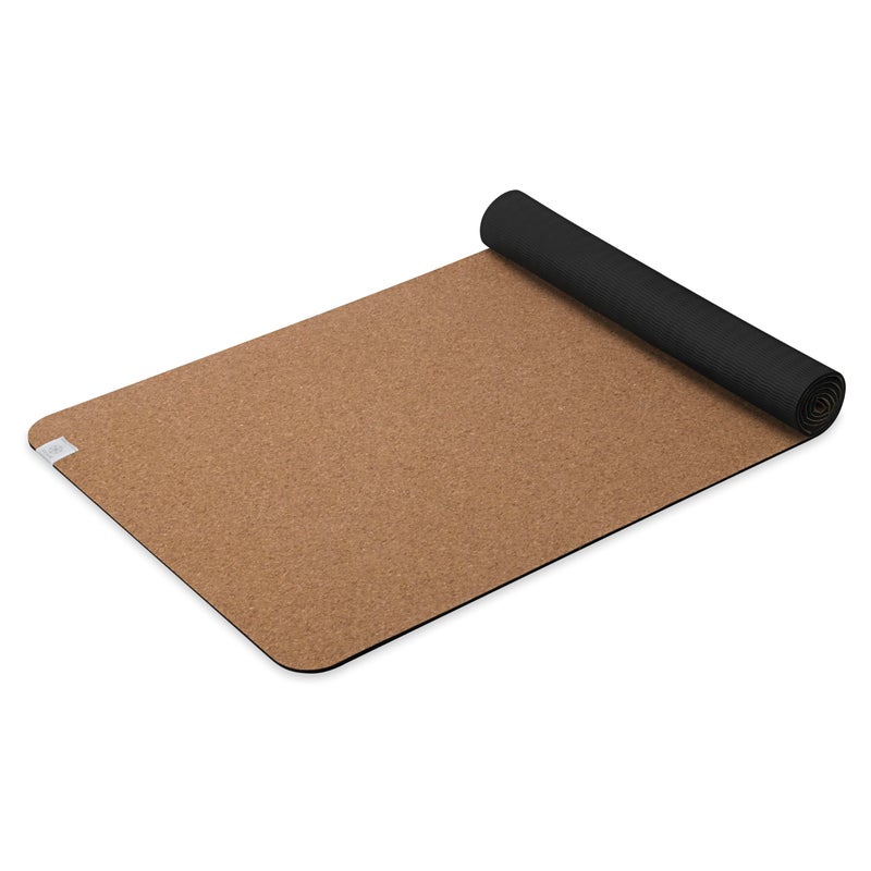 Gaiam Cork Yoga Exercise Mat | Natural Sustainable Cork Resists Sweat and Odors | Non-Slip TPE Backing Prevents Slipping| Great for Hot Yoga, Pilates, Fitness Working Out (68" x 24"x 5mm Thick) - Image 1