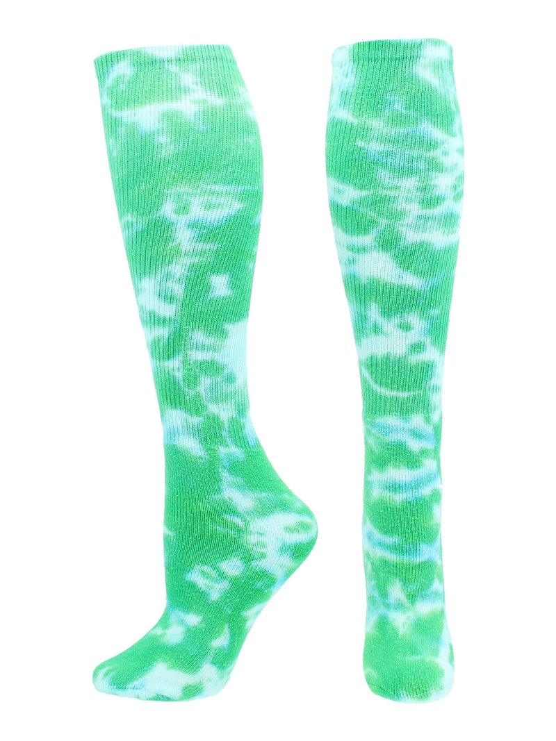 Tie Dye Multisport Tube Socks (Kelly Green/White, Small)