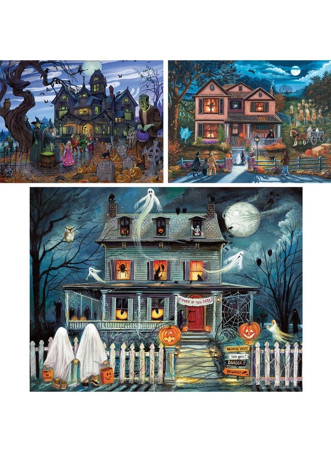 بيتس آند بيسيز Bits and Pieces - مجموعة قيمة من ثلاث (3) قطع أحجيات مكونة من 1000 قطعة للكبار - مجموعة الهالوين 1000 قطعة أحجيات من قبل فنانين متعددين - 20 بوصة × 27 بوصة - Image 2