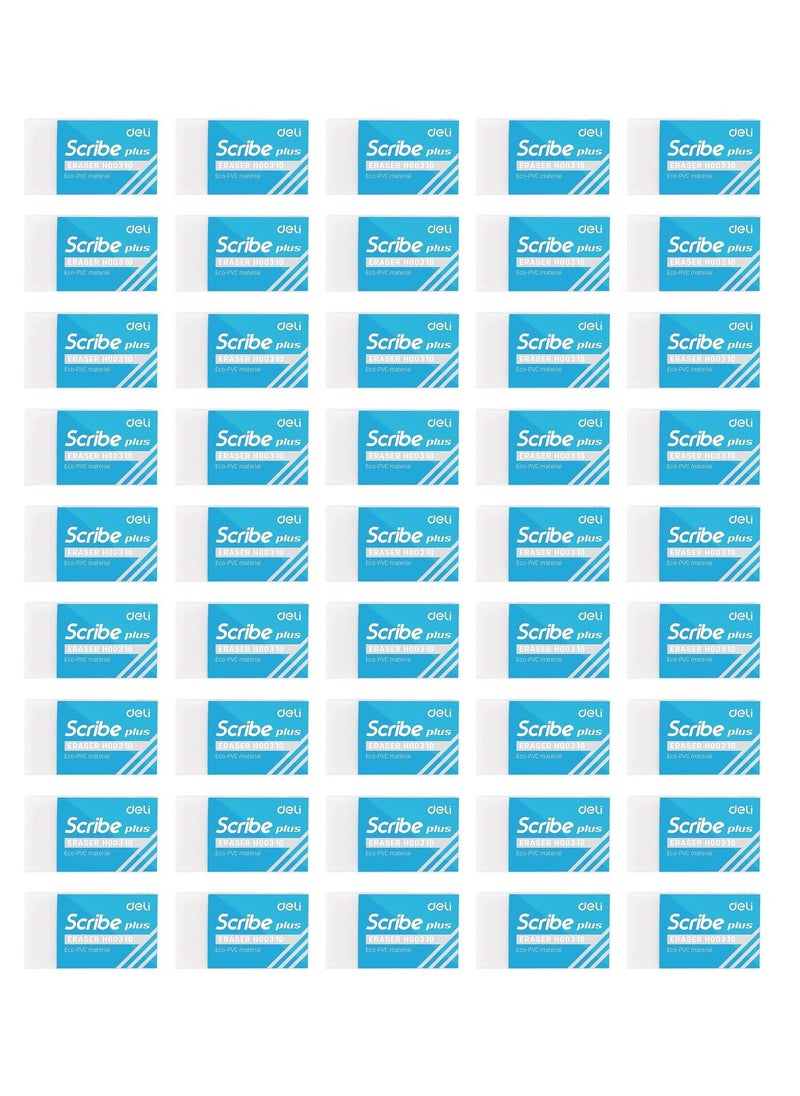 Deli 45-Piece White Eraser Set  - Image 1