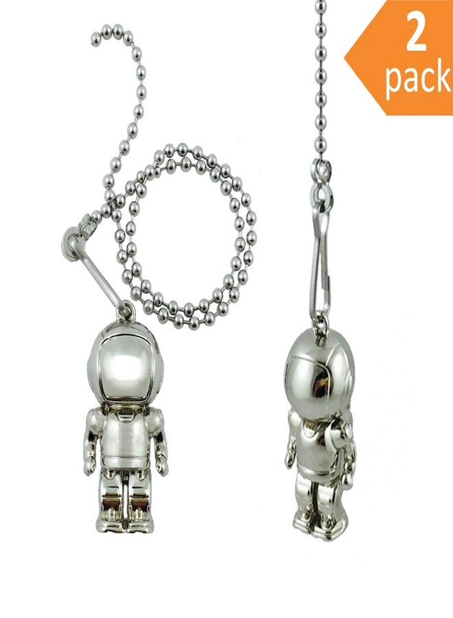Wayilea Pull String Ceiling Fan Light Extender Chain, Stainless Steel Extension Ball Bead Replacement, Cute Astronaut Spacemen Hanging Ornaments for Lamp Fixture Kids Bedroom Space Decor - Image 3