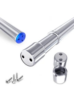 MahMir Stainless Steel Extendable Rod ,Clothes Rail Pole with End Sockets & Screws and Rust Resistant for Wardrobe, Shower, Balcony, Windows (  47 - 80cm )  - Image 1