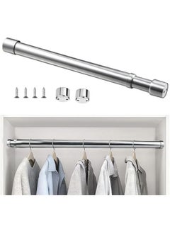MahMir Stainless Steel Extendable Rod ,Clothes Rail Pole with End Sockets & Screws and Rust Resistant for Wardrobe, Shower, Balcony, Windows (  47 - 80cm )  - Image 2