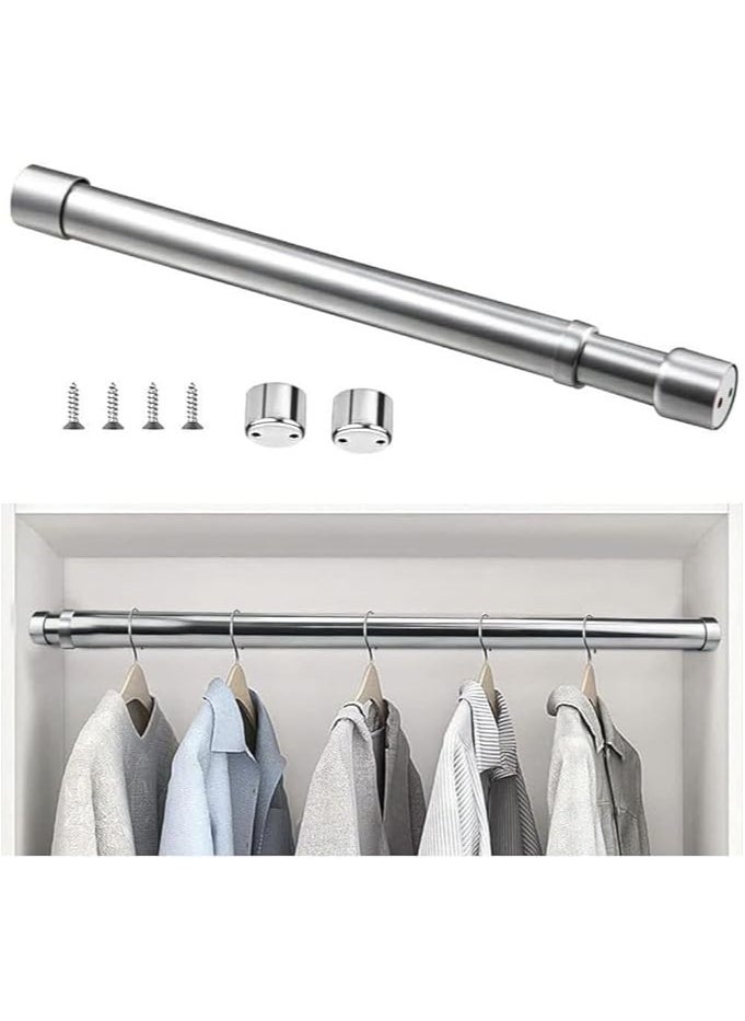 MahMir - Stainless Steel Extendable Rod ,Clothes Rail Pole with End Sockets & Screws and Rust Resistant for Wardrobe, Shower, Balcony, Windows (  47 - 80cm ) - Image 1