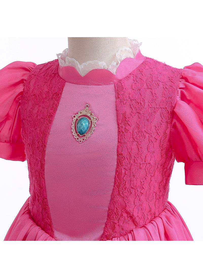 general 1 Set Of Princess Peach Toadstool Party Costume Dress For Girls With Skirt Brace Best Gift For Children'S Day - Image 4