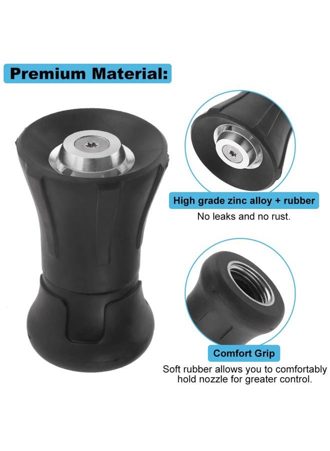Hicello Fireman Hose Nozzle, 3/4" Garden Hose Nozzle, High Pressure Sprayer Nozzle for Car Washing, Patio Cleaning, Watering Lawn and Garden, Universal Fit Garden Hoses Black - Image 4