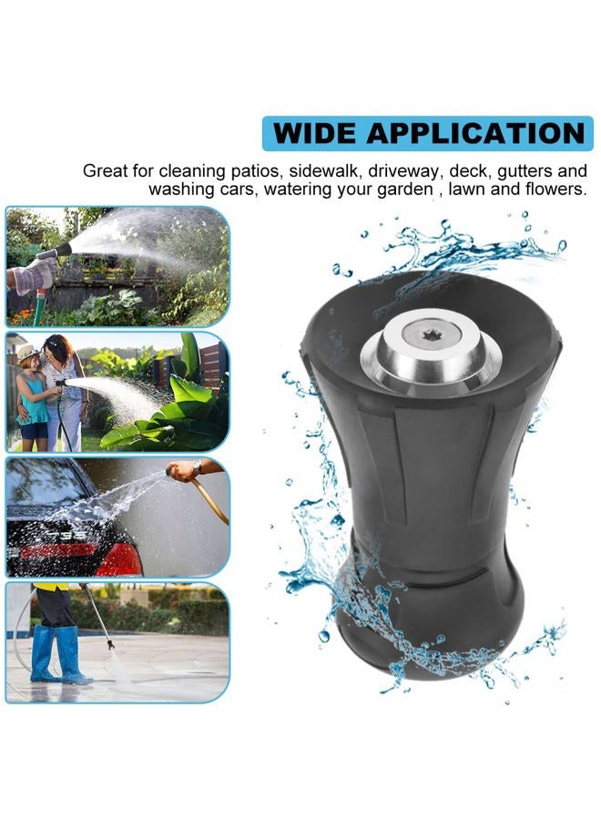 Hicello Fireman Hose Nozzle, 3/4" Garden Hose Nozzle, High Pressure Sprayer Nozzle for Car Washing, Patio Cleaning, Watering Lawn and Garden, Universal Fit Garden Hoses Black - Image 3