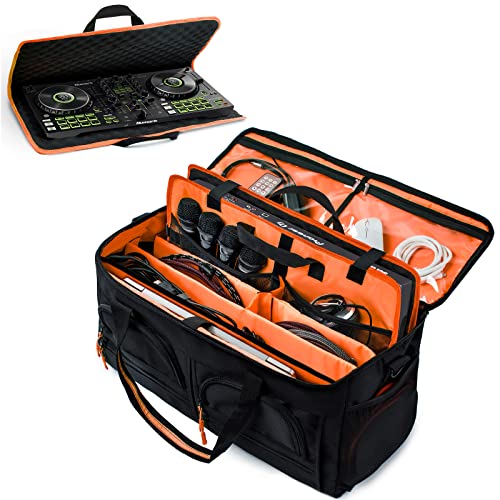 حقيبة DJ MYBAGZING لمعدات الموسيقيين حقيبة كبيرة لكابلات DJ مع حافظة إسفنجية لجهاز Pioneer DDJ flx4 DDJ400DDJSB3 SB2DDJRB وحدة تحكم Numark فواصل مبطنة لملحقات DJ