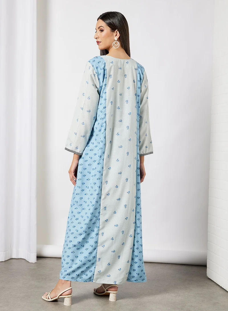 HANA & SARA Printed Jalabiya In Cotton