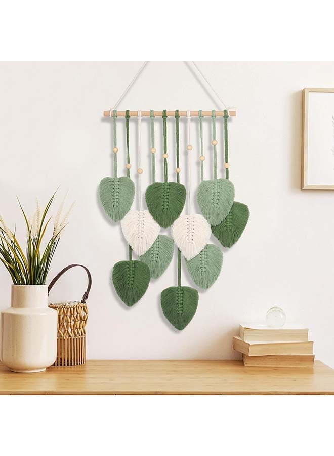 انتيكيانو ريشة مكرمية للتعليق على الحائط بتصميم اوراق شجر بوهو مصنوع يدويا 90 x 40 - Image 4