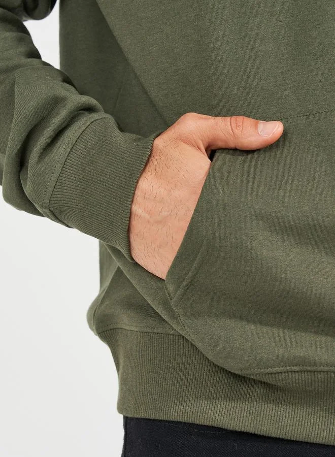 Styli Relaxed Fit Fleece Hoodie with Kangaroo Pocket