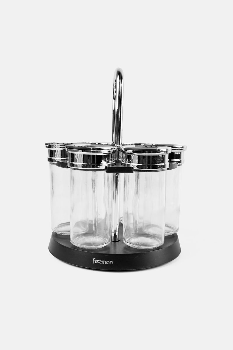 Fissman 7 Pieces Glass Condiment Set, Transparent - Image 1