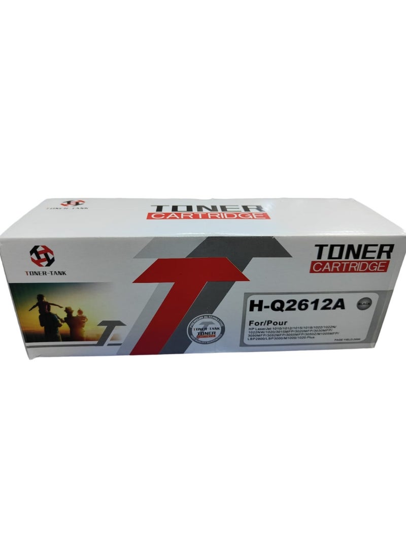تونر كارتيدج خرطوشة حبر H-Q2612A متوافق مع طابعات HP Laser jet 1020 1010 1012 1018 1022 3015 3030 3050 3055 3020 1022n 3052 M1005 M1319f MFP تعمل مع Canon FX10 C712  - Image 1