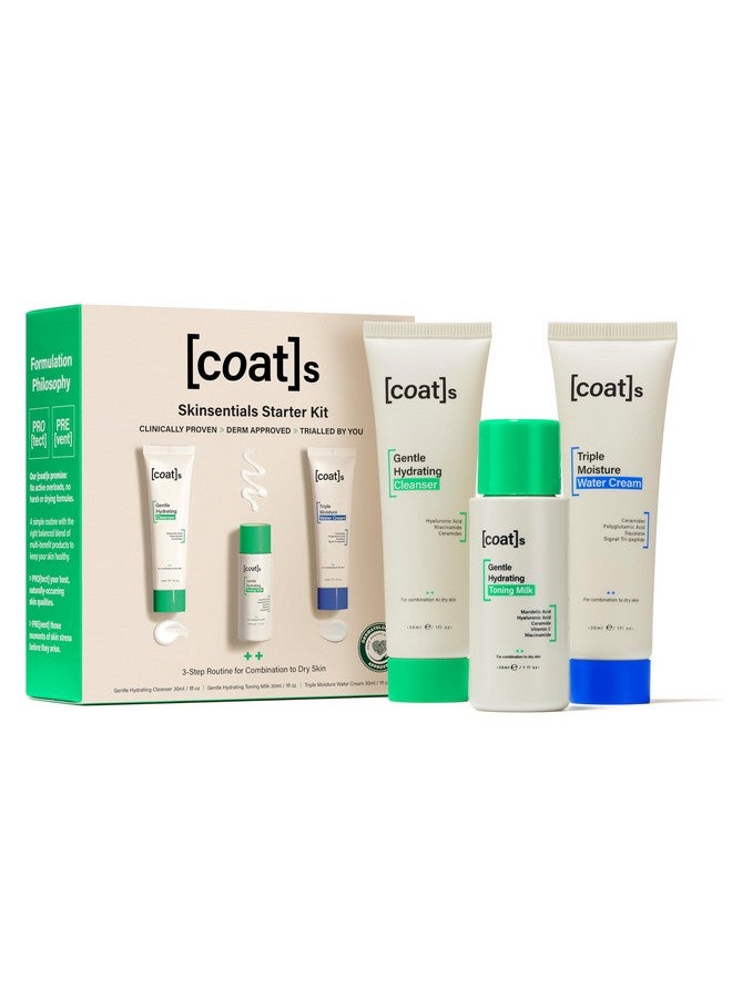 Coats Skinsentials Starter Kit Cleanser (30Ml) Toner (30Ml) & Moisturizer (30Ml) 3 Step Clinicallyproven Breakoutpreventing Skinbarrierprotecting Skincare For Clear Bright Healthy Skin - Image 1