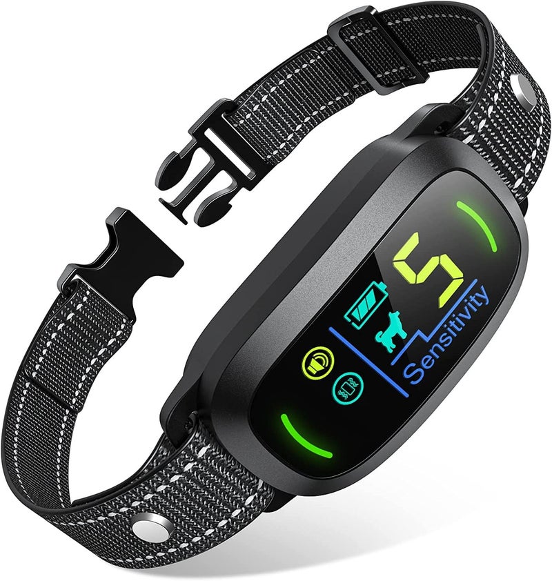 Dog Bark Collar, Rechargeable Smart Collar, Anti Barking Training Collar with 5 Adjustable Sensitivity Beep Vibration, Bark Collar for Large Medium Small Dogs (Black) - Image 1