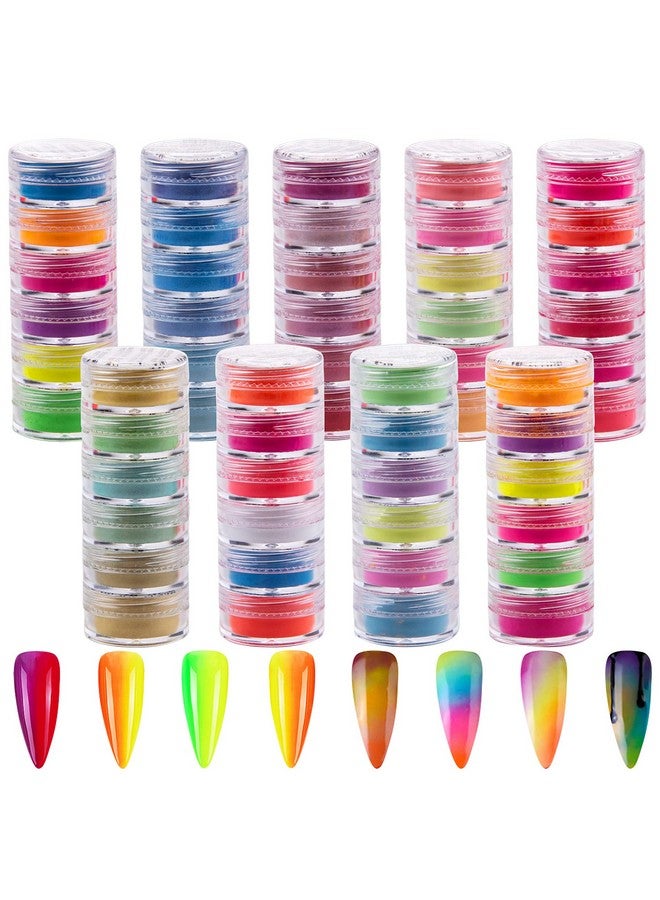 Duufin 54 Colors Pigment Nail Powder Colorful Luminous Powder Iridescent Glitter Pearlescent High Gloss Nail Powder Halo Powder Nails Pigment For Nail Art Body And Craft - Image 1