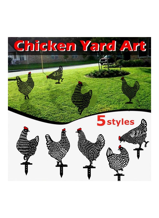 NIBEMINENT Chicken Yard Art Garden Floor Decoration Black - Image 2