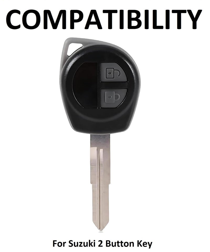 Zealsy Key Cover Compatible with Maruti Suzuki Swift / Swift Dzire / Wagon R / Ertiga / Brezza / Fronx / Celerio / Alto Smart Key | 2 Button Metal Silicone Car Key Protector Case - Image 2