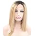 Melody Wig Melody Blonde Ombre Lace Front Wig With Dark Roots Mixed 2tone Short Bob Brown Gold Synthetic Lace Front Wigs For Women Hairstyle Heat Resistant Fiber Hair 14 Inch â€¦ - Image 2