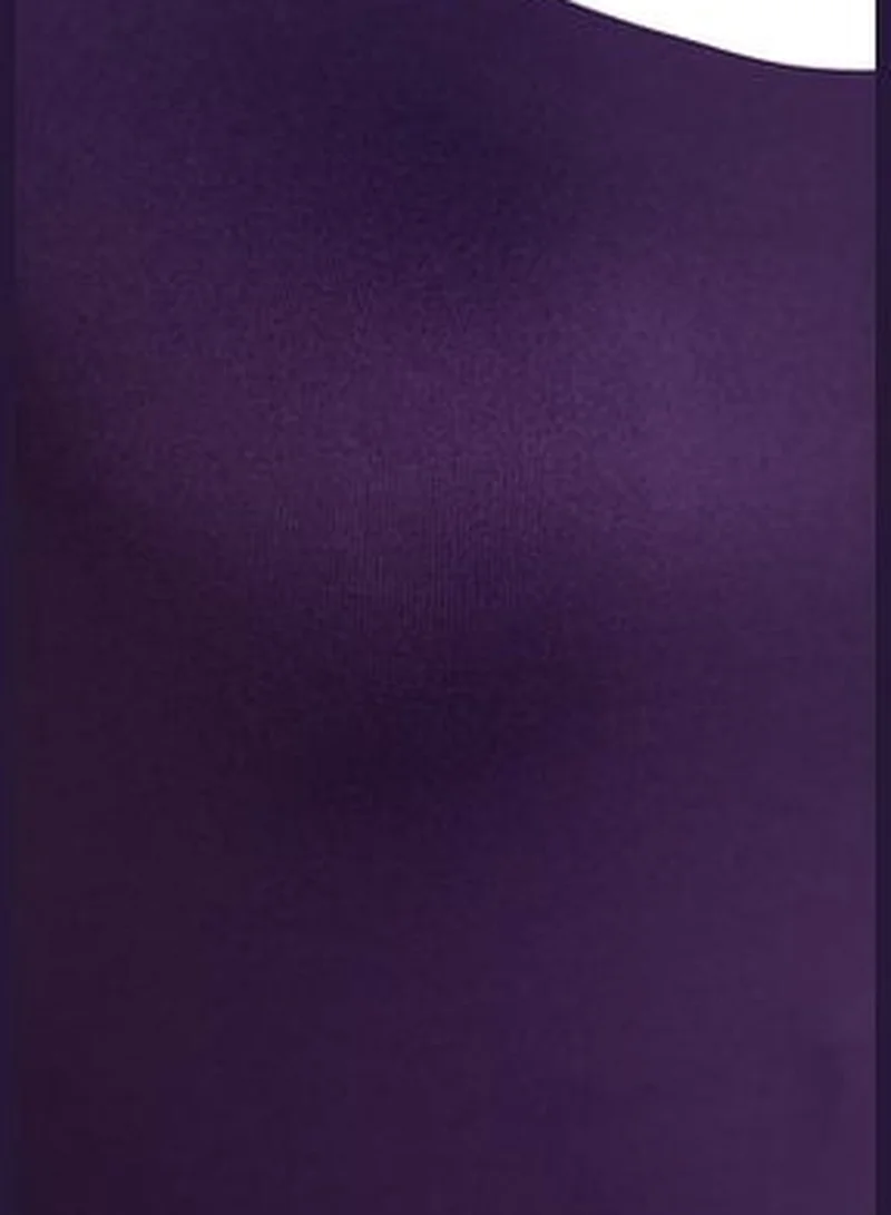 trendyol Purple Fitted/Situated, Crinoline Collar Soft Fabric, Flexible With Snap Buttons Knitted Body TWOAW24BD00031