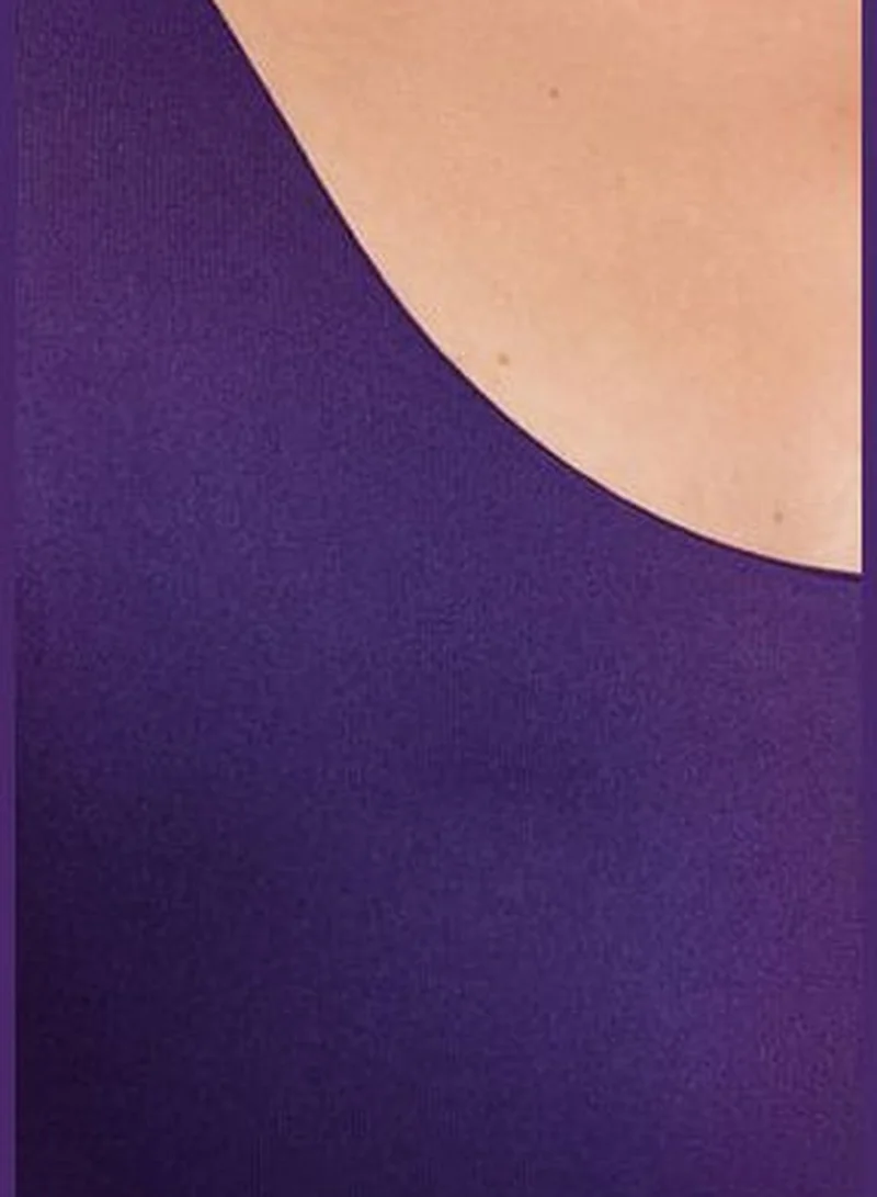 trendyol Purple Fitted/Situated, Crinoline Collar Soft Fabric, Flexible With Snap Buttons Knitted Body TWOAW24BD00031