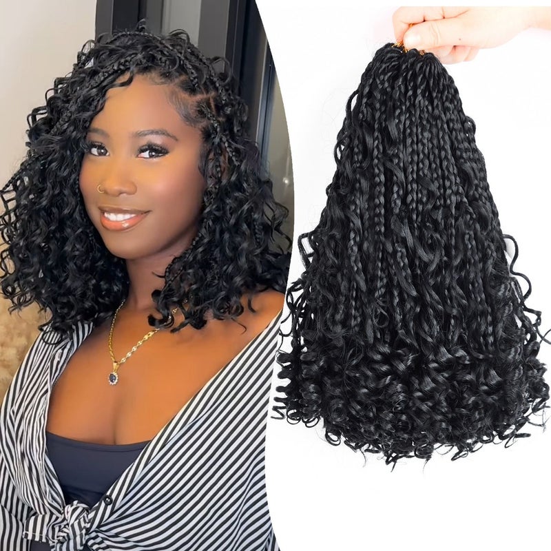 Black And Yellow 18 Inch Synthetic Bohemian Crochet Box Braids With 13 - Image 1