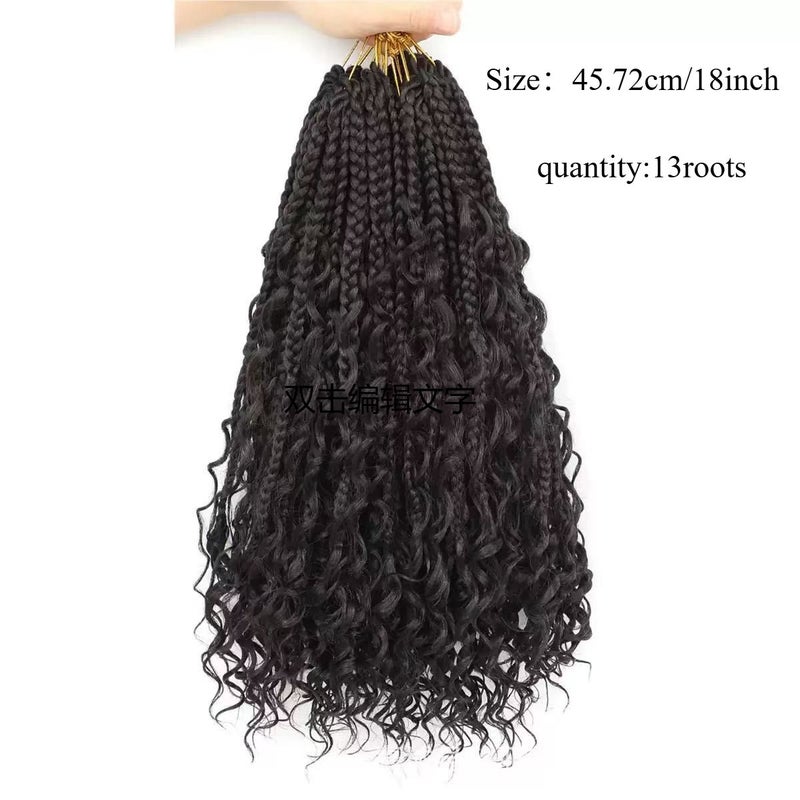 Black And Yellow 18 Inch Synthetic Bohemian Crochet Box Braids With 13 - Image 2
