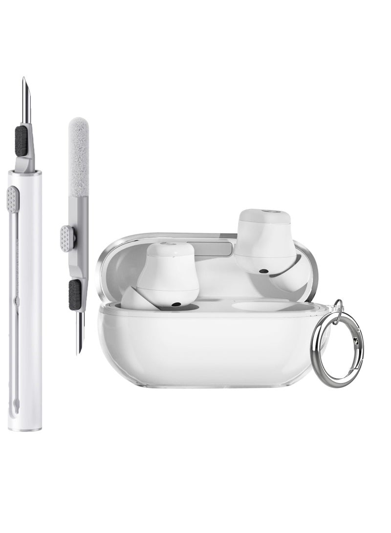 Clear Case for Beats Solo Buds ,Shockproof Design Full Protective Soft Transparent TPU Case with Keychain and Cleaning Pen-Clear - Image 1