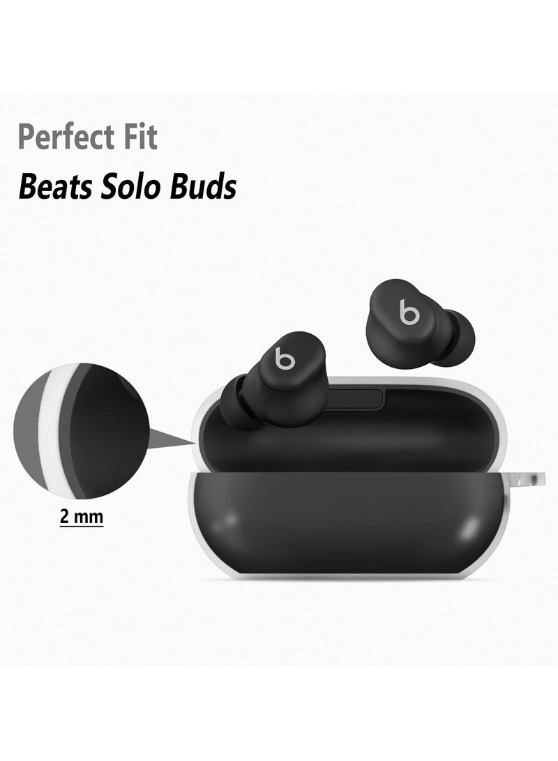 Clear Case for Beats Solo Buds ,Shockproof Design Full Protective Soft Transparent TPU Case with Keychain and Cleaning Pen-Clear - Image 2