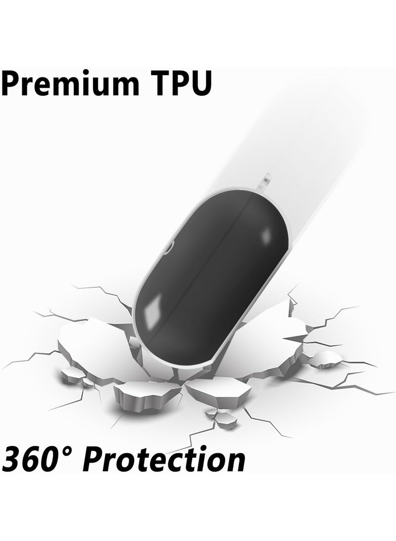 Clear Case for Beats Solo Buds ,Shockproof Design Full Protective Soft Transparent TPU Case with Keychain and Cleaning Pen-Clear - Image 3