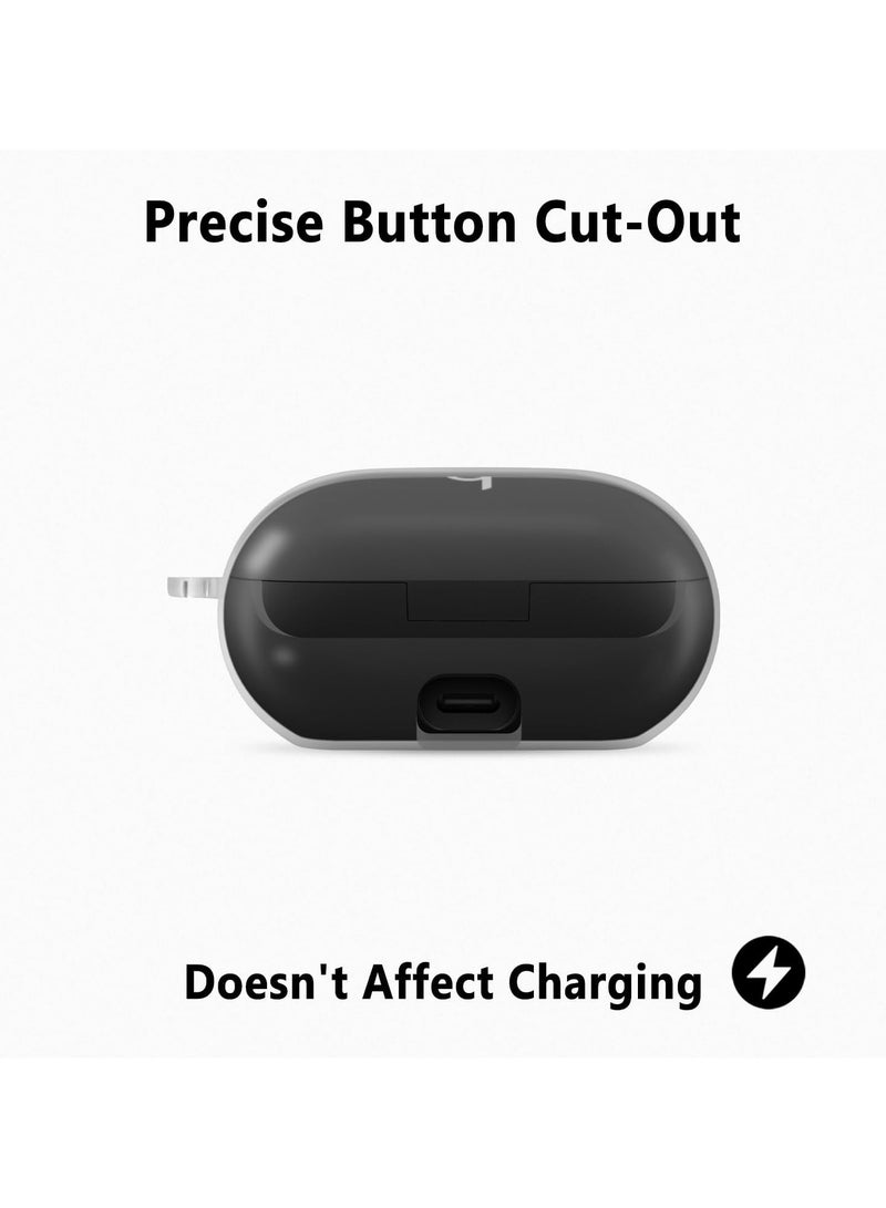 Clear Case for Beats Solo Buds ,Shockproof Design Full Protective Soft Transparent TPU Case with Keychain and Cleaning Pen-Clear - Image 4